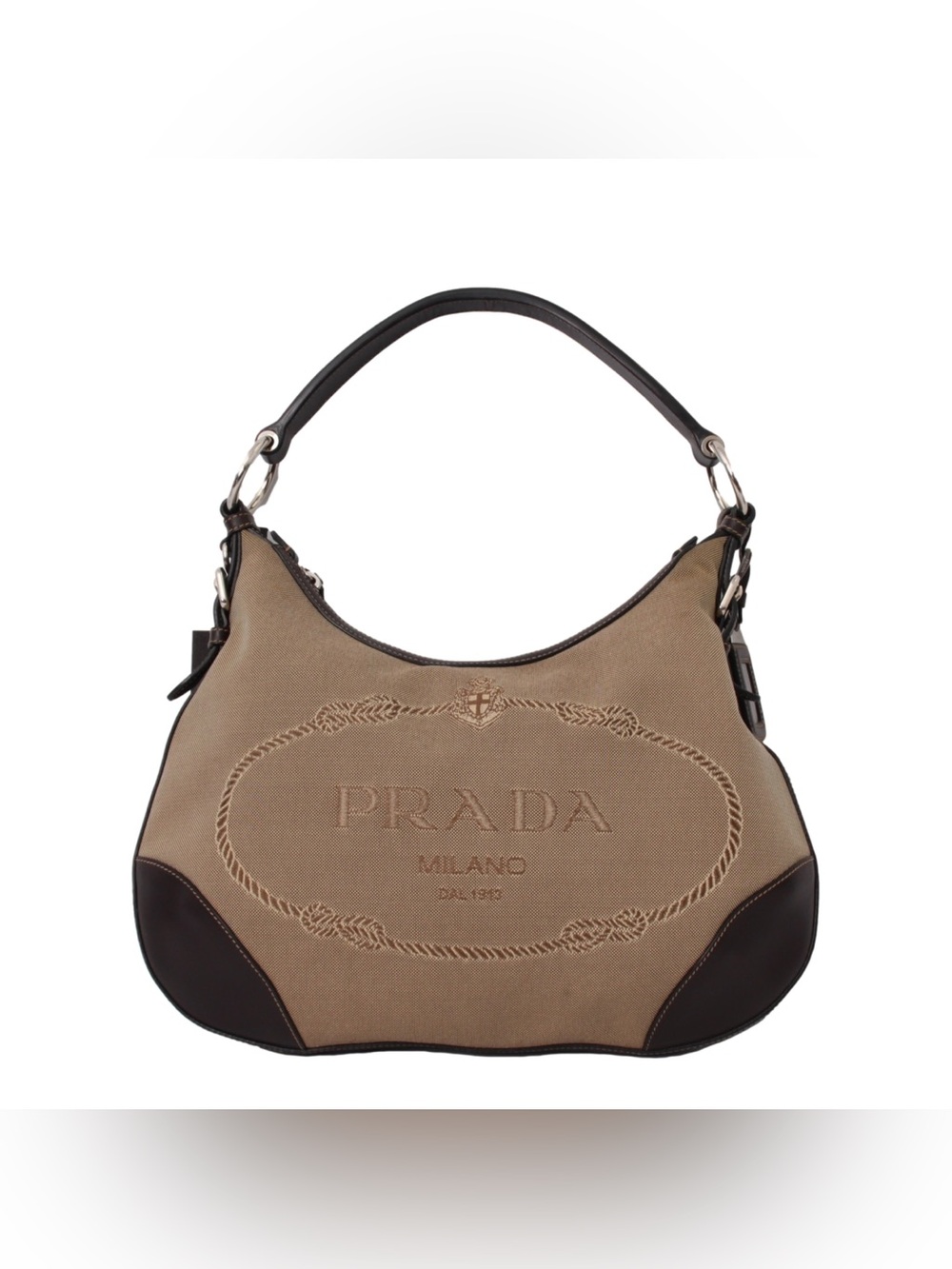 PRADA Jacquard Hobo Bag